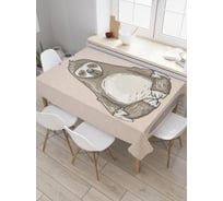 Прямоугольная скатерть JoyArty Йога ленивец из сатена tc_37849_120x145
