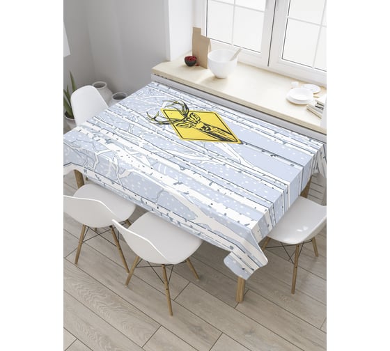 Прямоугольная скатерть JoyArty Знак Олени из сатена tc_35765_120x145 1
