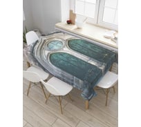 Прямоугольная скатерть JoyArty Ворота готического собора из сатена tc_7330_120x145