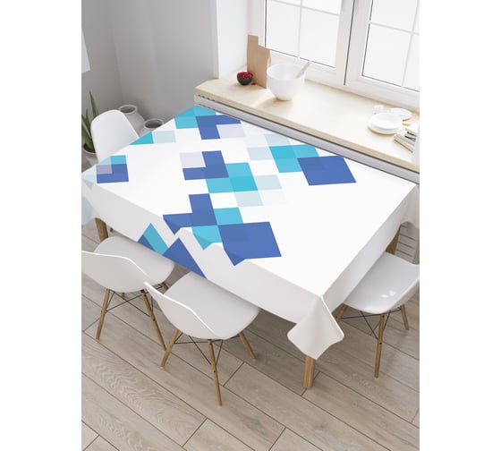 Прямоугольная скатерть JoyArty Геометрический мороз из сатена tc_22240_120x145 1