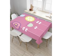 Прямоугольная скатерть JoyArty Птица на цветах из сатена tc_47090_120x145