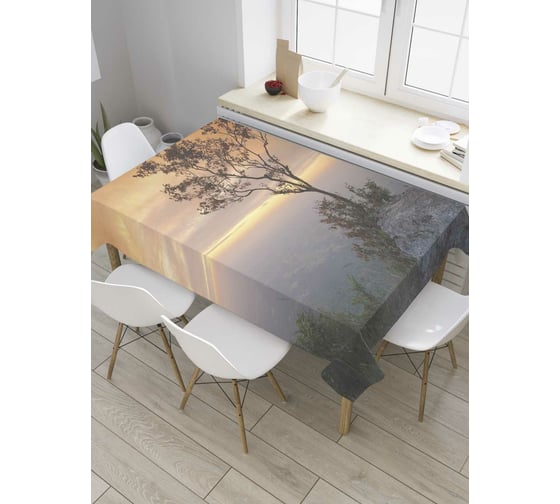 Прямоугольная скатерть JoyArty Жизнь на краю света из сатена tc_8104_120x145 1