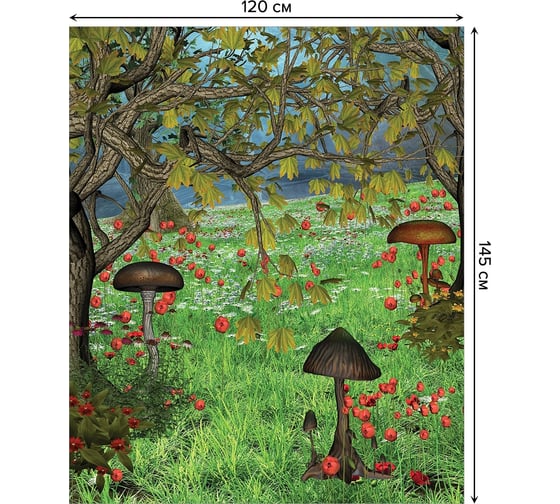Прямоугольная скатерть JoyArty Сказочная опушка из сатена tc_6970_120x145