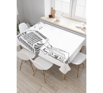 Прямоугольная скатерть JoyArty Звучащий микрофон из сатена tc_30913_120x145