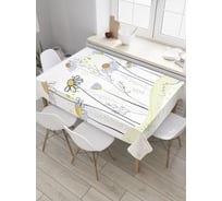 Прямоугольная скатерть JoyArty Ряд ромашек из сатена tc_27810_120x145