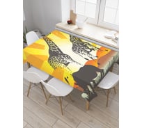 Прямоугольная скатерть JoyArty Силуэты Африки из сатена tc_29540_120x145