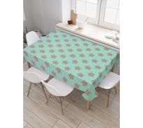 Прямоугольная скатерть JoyArty Звезды на мятном фоне из сатена tc_29575_120x145
