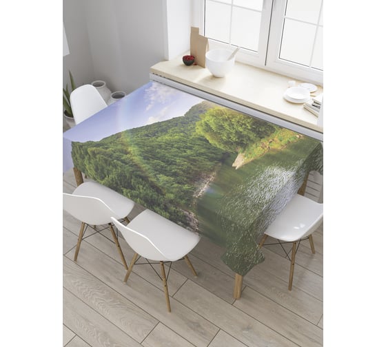 Прямоугольная скатерть JoyArty Радуга на реке из сатена tc_32789_120x145 1