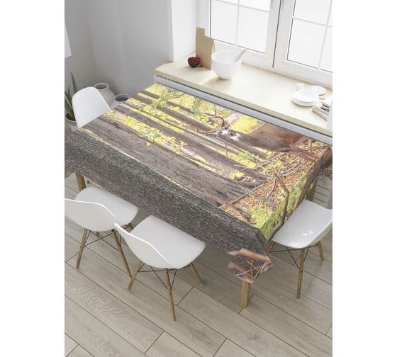 Прямоугольная скатерть JoyArty Внезапный олень из сатена tc_8206_120x145 1