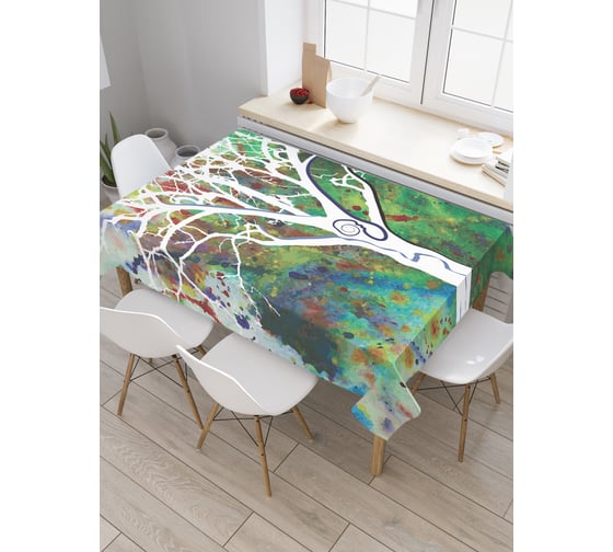 Прямоугольная скатерть JoyArty Дерево с узорами из сатена tc_4902_120x145 1