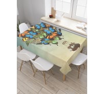Прямоугольная скатерть JoyArty Полет на бабочках из сатена tc_3542_120x145