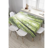 Прямоугольная скатерть JoyArty Высокие макушки леса из сатена tc_32397_120x145