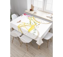 Прямоугольная скатерть JoyArty Желтый велосипед из сатена tc_30270_120x145