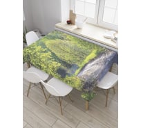 Прямоугольная скатерть JoyArty Дорога в лиственном лесу из сатена tc_27881_120x145