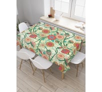 Прямоугольная скатерть JoyArty Связанные цветы из сатена tc_30783_120x145