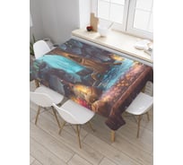 Прямоугольная скатерть JoyArty Дерево у водопада из сатена tc_30797_120x145