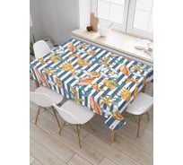 Прямоугольная скатерть JoyArty Ракушки на полосах из сатена tc_29728_120x145
