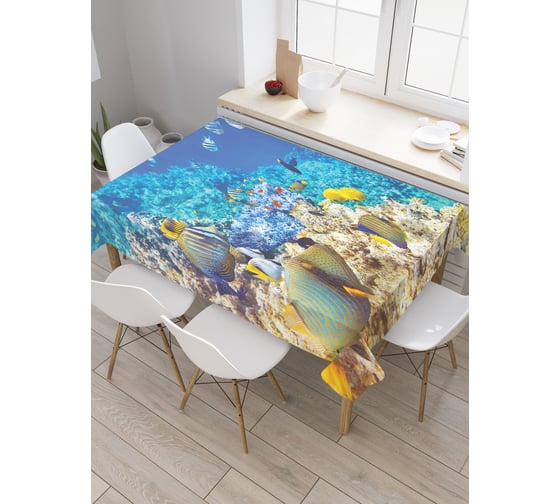 Прямоугольная скатерть JoyArty Радость ныряльщика из сатена tc_21285_120x145 1