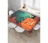 Прямоугольная скатерть JoyArty Джек-фонарь у пролома в стене из сатена tc_6020_120x145