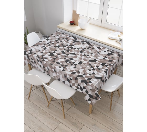 Прямоугольная скатерть JoyArty Геометрическая мозаика из сатена tc_30212_120x145 1