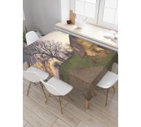 Прямоугольная скатерть JoyArty Земляной дом из сатена tc_19839_120x145