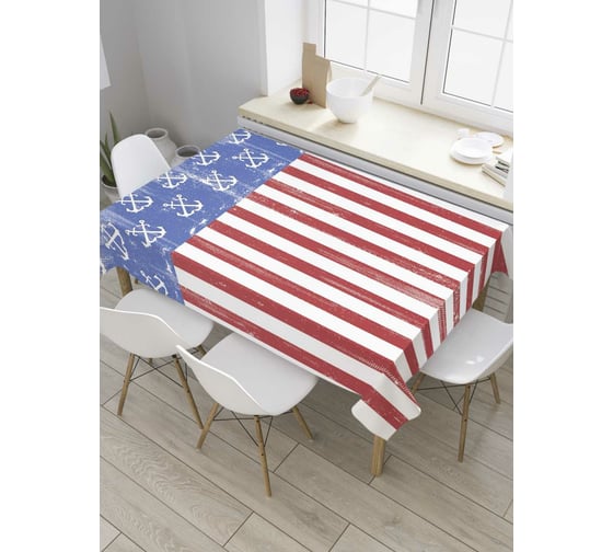 Прямоугольная скатерть JoyArty Полосатое море из сатена tc_8092_120x145 1