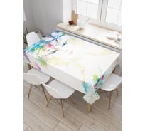 Прямоугольная скатерть JoyArty Нарисованная девушка с цветами из сатена tc_5020_120x145
