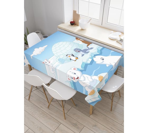 Прямоугольная скатерть JoyArty Северный полюс из сатена tc_30417_120x145 1