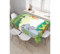 Прямоугольная скатерть JoyArty Живность в джунглях из сатена tc_30336_120x145