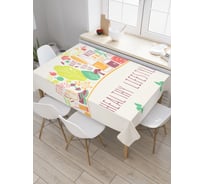 Прямоугольная скатерть JoyArty Здоровый стиль жизни из сатена tc_36969_120x145