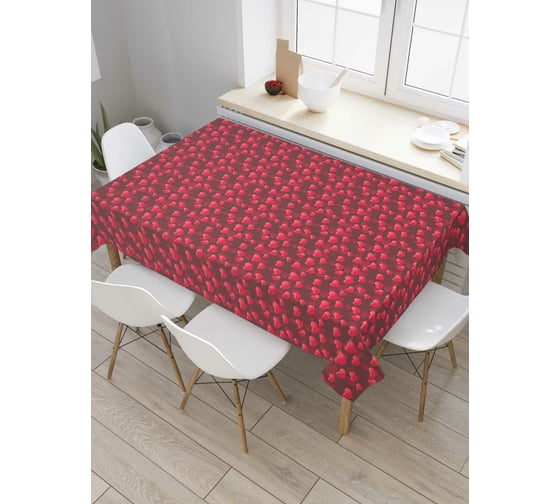 Прямоугольная скатерть JoyArty Полнота сердец из сатена tc_210718_120x145 1