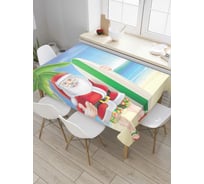 Прямоугольная скатерть JoyArty Дед Мороз на море из сатена tc_78637_120x145