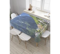 Прямоугольная скатерть JoyArty Гора у воды из сатена tc_32287_120x145