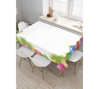 Прямоугольная скатерть JoyArty Разнообразие новогодних игрушек из сатена tc_37079_120x145