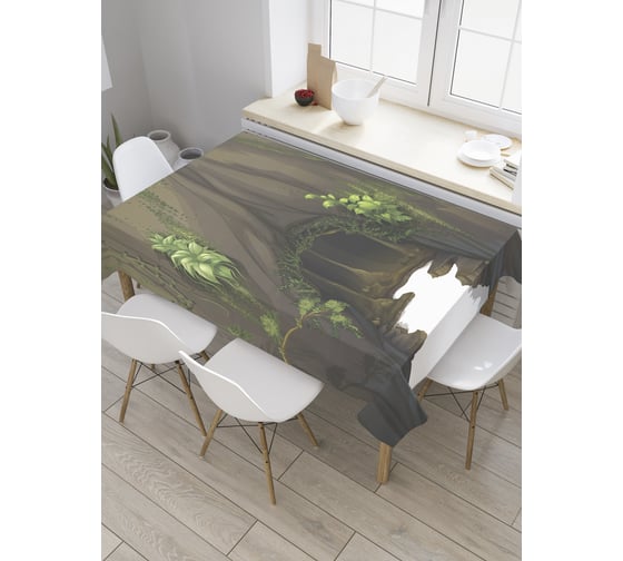 Прямоугольная скатерть JoyArty Вход в пещеру из сатена tc_31497_120x145 1