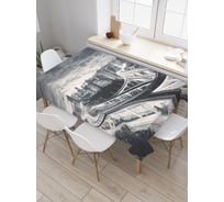 Прямоугольная скатерть JoyArty Серый трафик города из сатена tc_30191_120x145