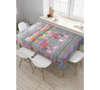 Прямоугольная скатерть JoyArty Слон в рамке из сатена tc_4331_120x145