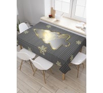 Прямоугольная скатерть JoyArty Золотая ель из сатена tc_5694_120x145