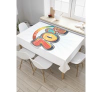 Прямоугольная скатерть JoyArty Радуга в 70-тых из сатена tc_33633_120x145