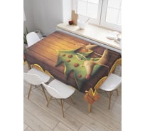 Прямоугольная скатерть JoyArty Деревянные поделки из сатена tc_37038_120x145