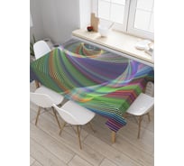 Прямоугольная скатерть JoyArty Радужная волнистая спираль из сатена tc_21569_120x145