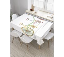 Прямоугольная скатерть JoyArty Семейный байк из сатена tc_27754_120x145