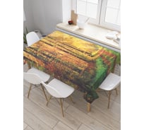 Прямоугольная скатерть JoyArty Дорога в листве из сатена tc_21092_120x145