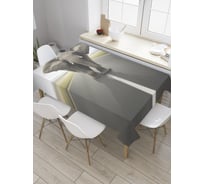 Прямоугольная скатерть JoyArty Слон на асфальте из сатена tc_8889_120x145