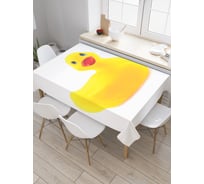 Прямоугольная скатерть JoyArty Игрушка утенок из сатена tc_23375_120x145