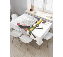 Прямоугольная скатерть JoyArty Девушка с подарком из сатена tc_78650_120x145