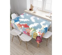 Прямоугольная скатерть JoyArty Рыбный сад из сатена tc_2694_120x145