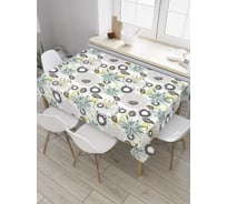 Прямоугольная скатерть JoyArty Пушистые цветы из сатена tc_28066_120x145
