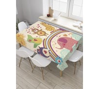 Прямоугольная скатерть JoyArty Звериная радуга из сатена tc_9543_120x145