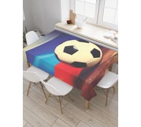 Прямоугольная скатерть JoyArty Мяч у российского флага из сатена tc_378830_120x145